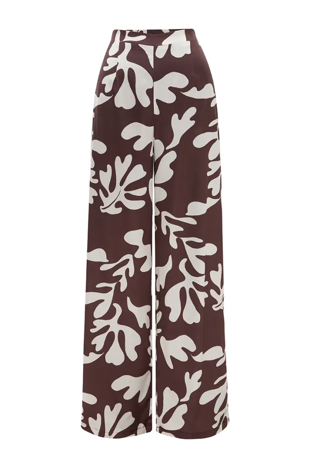Runaway The Label Pants AVIANNA PANT Chocolate Botanica 8211 Women Runaway The Label Pants AVIANNA PANT Chocolate Botanica 8211 Women