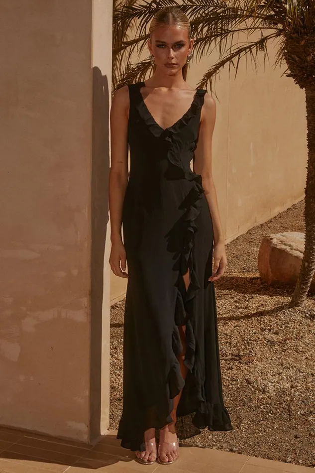 Runaway The Label Race Day Dresses SUZANNAH MAXI DRESS Black 8211 Women