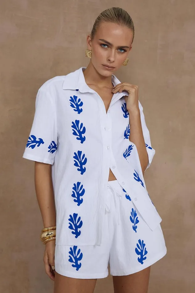 Runaway The Label Shirts and Blouses AMALIA SHIRT Whiteblue 8211 Women
