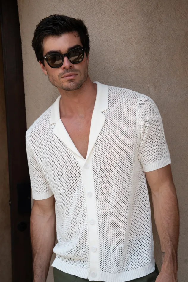 Runaway The Label Shirts CASPER KNIT SHIRT White 8211 Men