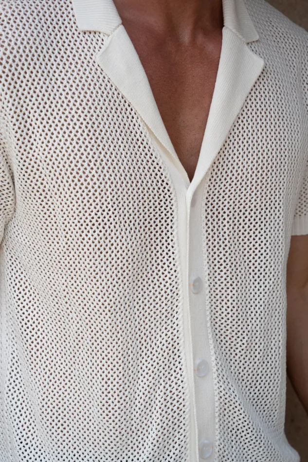 Runaway The Label Shirts CASPER KNIT SHIRT White 8211 Men