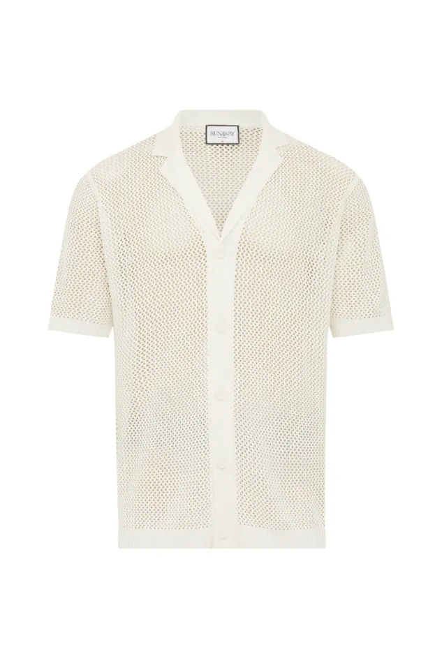 Runaway The Label Shirts CASPER KNIT SHIRT White 8211 Men