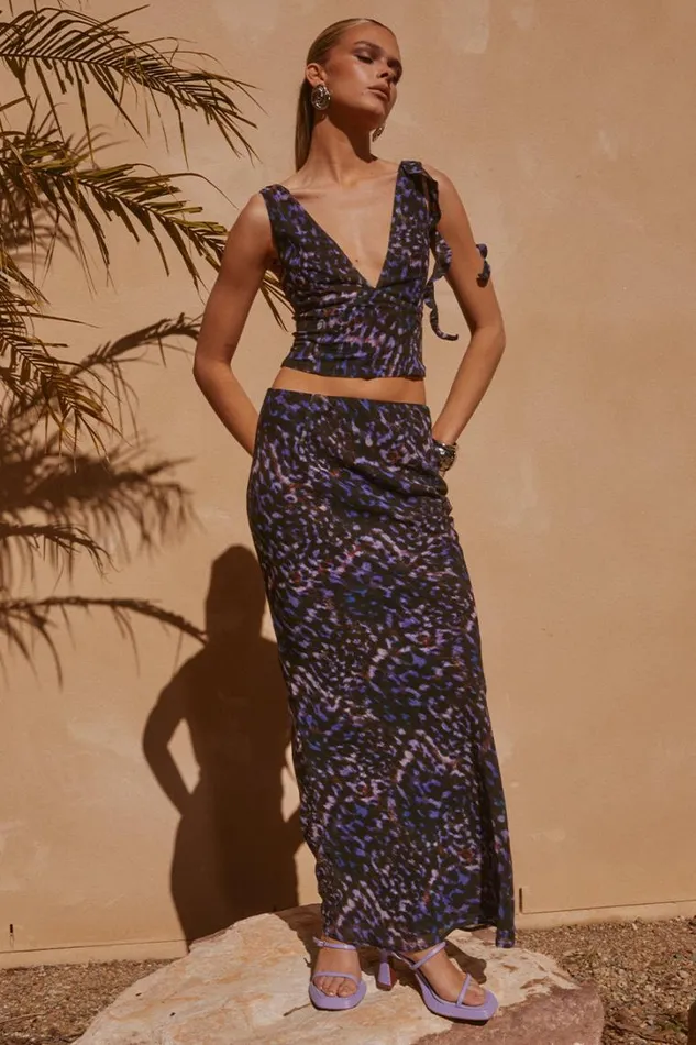 Runaway The Label Skirts OXANA MAXI SKIRT Iris Oxana 8211 Women
