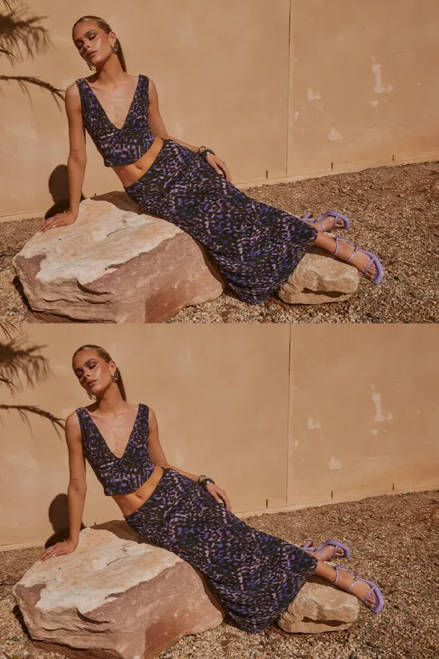 Runaway The Label Skirts OXANA MAXI SKIRT Iris Oxana 8211 Women