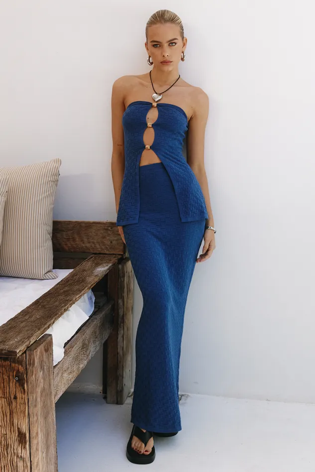 Runaway The Label Skirts TAYA MAXI SKIRT Navy 8211 Women