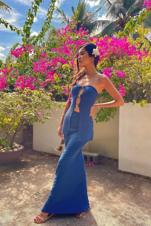 Runaway The Label Skirts TAYA MAXI SKIRT Navy 8211 Women