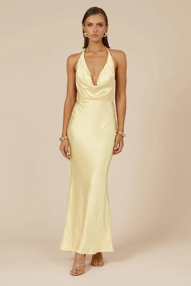 Runaway The Label Slip Dresses POSEY MAXI DRESS Lemon 8211 Women