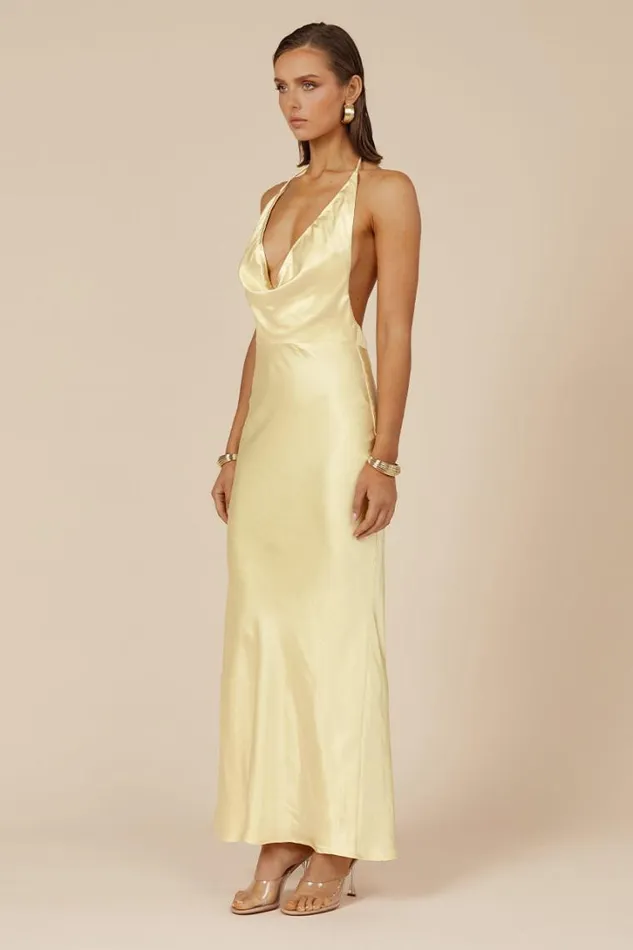 Runaway The Label Slip Dresses POSEY MAXI DRESS Lemon 8211 Women