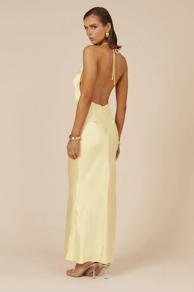 Runaway The Label Slip Dresses POSEY MAXI DRESS Lemon 8211 Women