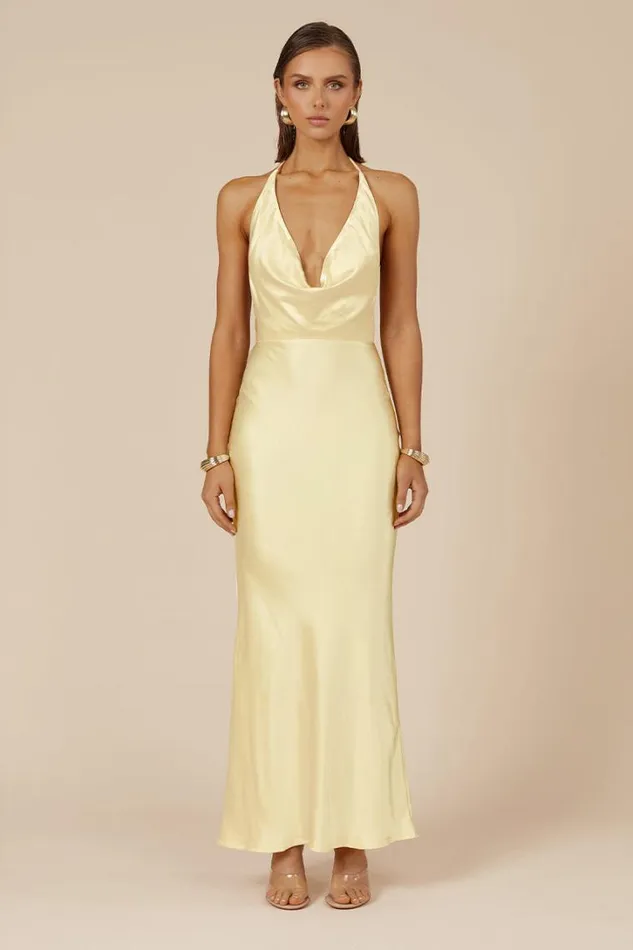 Runaway The Label Slip Dresses POSEY MAXI DRESS Lemon 8211 Women