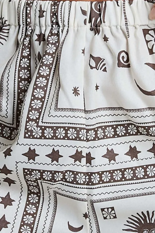 Ryleigh Pants 8211 High Waisted Drawstring Relaxed Pants In MYSTIC PRINT Women Showpo Pants