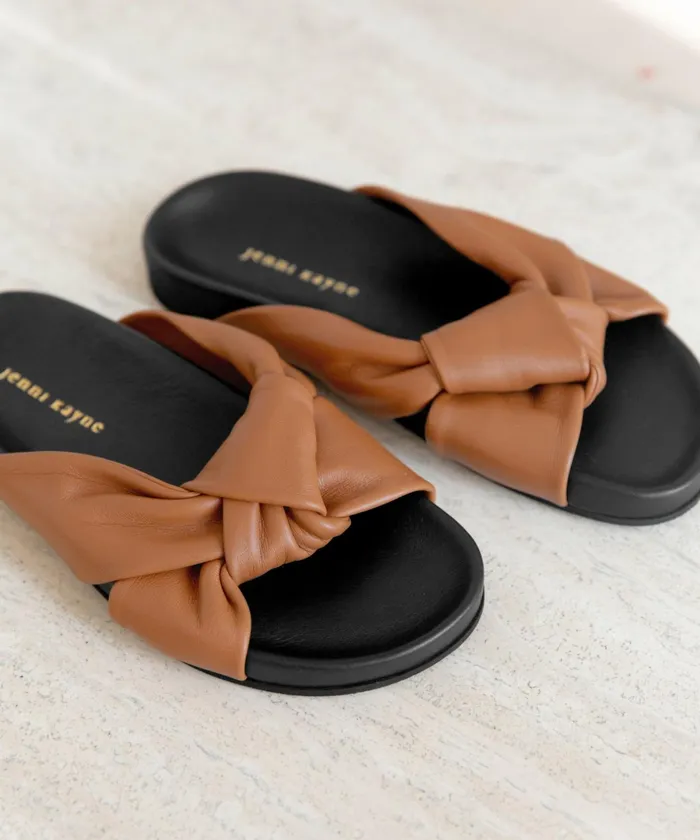Sandals and Slides Women Jenni Kayne Leather Knot Sandal Saddle
