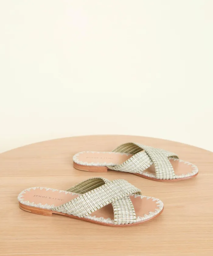 Sandals and Slides Women Jenni Kayne Raffia Crossover Sandal Willow