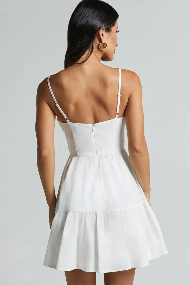 Sandra Midi Dress 8211 Draped Crossover Bodice Tiered Dress In Ivory Women Showpo Dresses