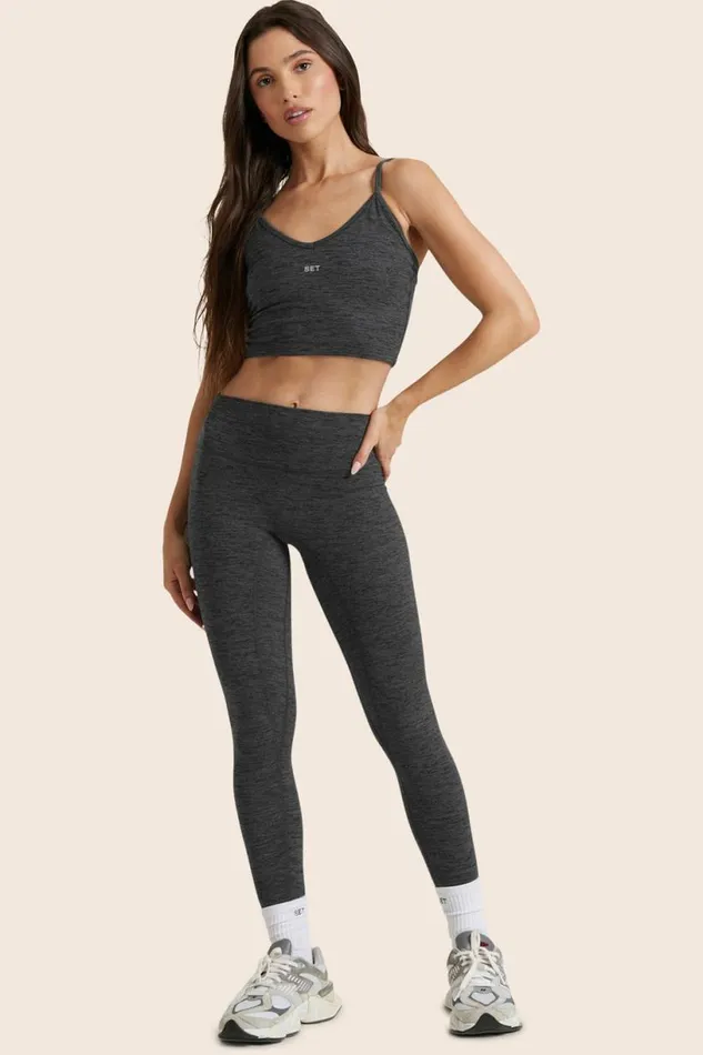 SET ACTIVE Activewear FORMCLOUD CLOUD MIDRISE LEGGINGS 8211 PEPPER HEATHER GREY 8211 Women