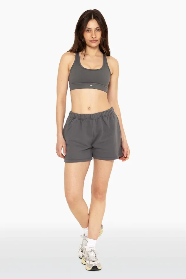 SET ACTIVE Bottoms HEAVYWEIGHT SWEATS SWEAT SHORTS 8211 GRAPHITE 8211 Women