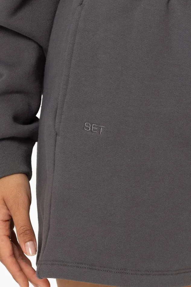 SET ACTIVE Bottoms HEAVYWEIGHT SWEATS SWEAT SHORTS 8211 GRAPHITE 8211 Women