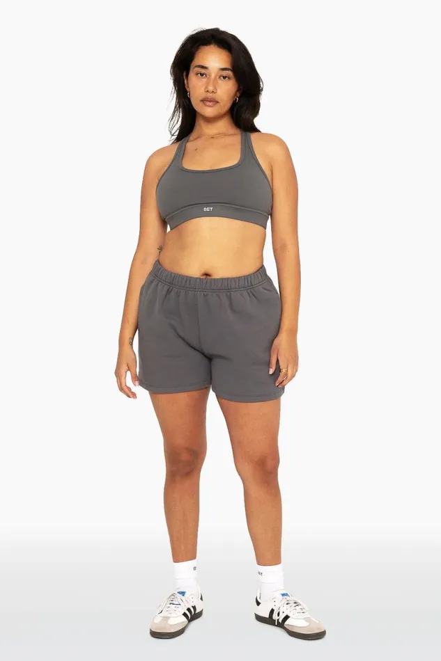 SET ACTIVE Bottoms HEAVYWEIGHT SWEATS SWEAT SHORTS 8211 GRAPHITE 8211 Women