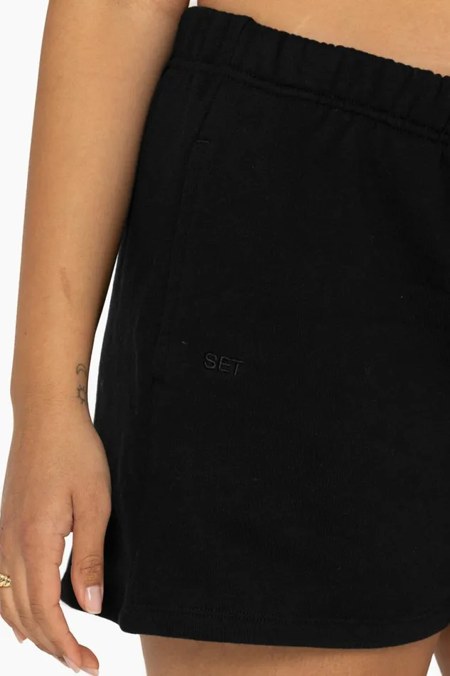 SET ACTIVE Bottoms HEAVYWEIGHT SWEATS SWEAT SHORTS 8211 ONYX 8211 Women