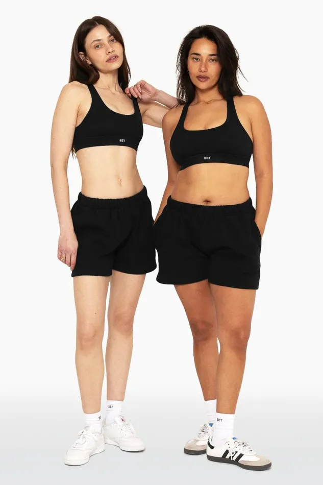 SET ACTIVE Bottoms HEAVYWEIGHT SWEATS SWEAT SHORTS 8211 ONYX 8211 Women