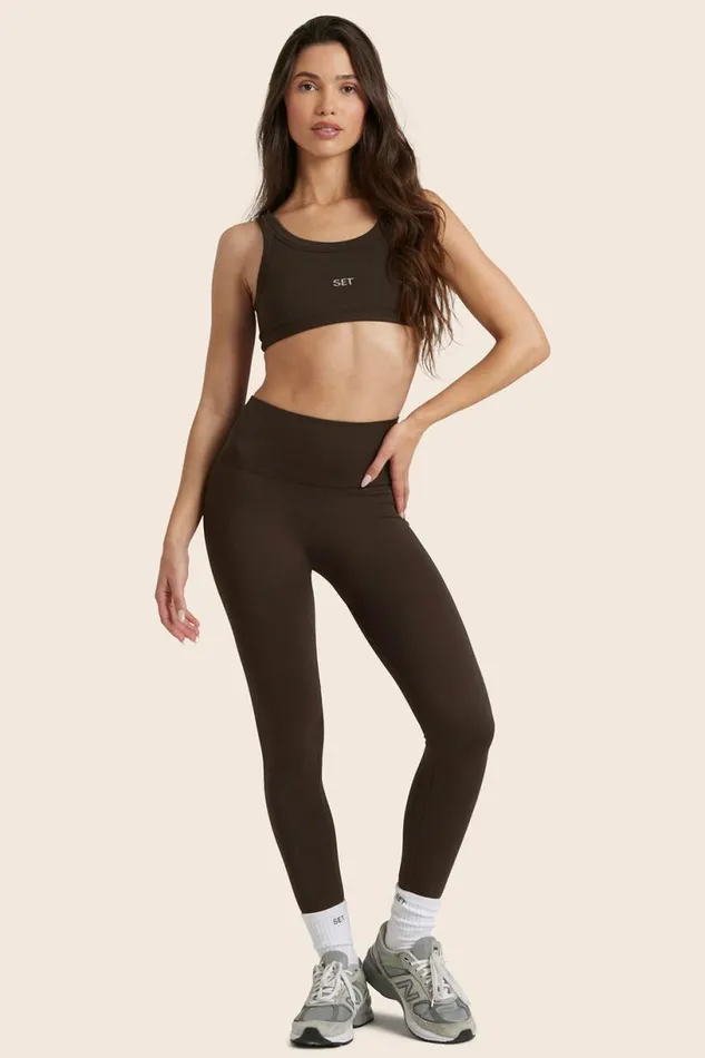 SET ACTIVE Bottoms SCULPTFLEX POWER HIGHRISE LEGGINGS 8211 ESPRESSO 8211 Women