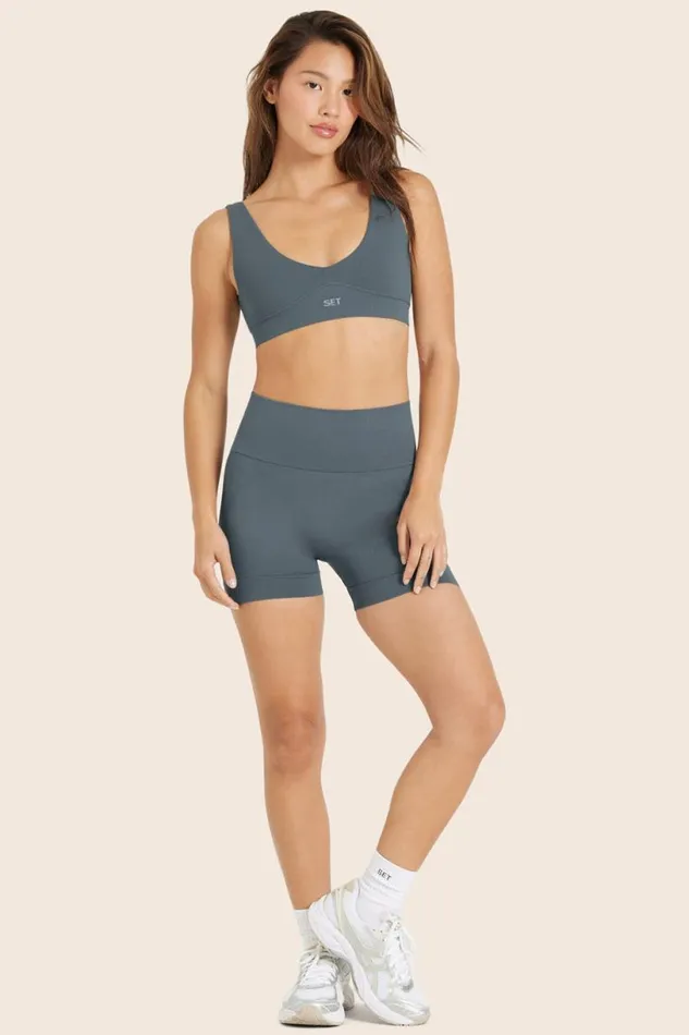SET ACTIVE Bottoms SCULPTFLEX POWER SHORTS 8211 SLATE 8211 Women