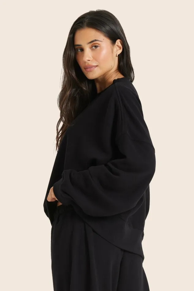 SET ACTIVE Sweats LIGHTWEIGHT SWEATS CLASSIC OLD SCHOOL CREWNECK 8211 ONYX 8211 Women