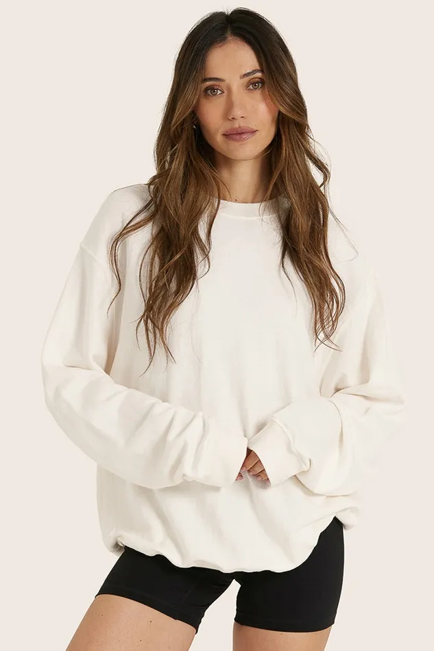 SET ACTIVE Tops LIGHTWEIGHT SWEATS CLASSIC CREWNECK 8211 BLANC 8211 Women