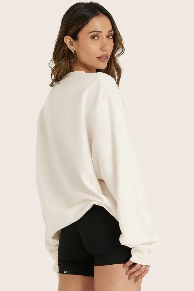SET ACTIVE Tops LIGHTWEIGHT SWEATS CLASSIC CREWNECK 8211 BLANC 8211 Women