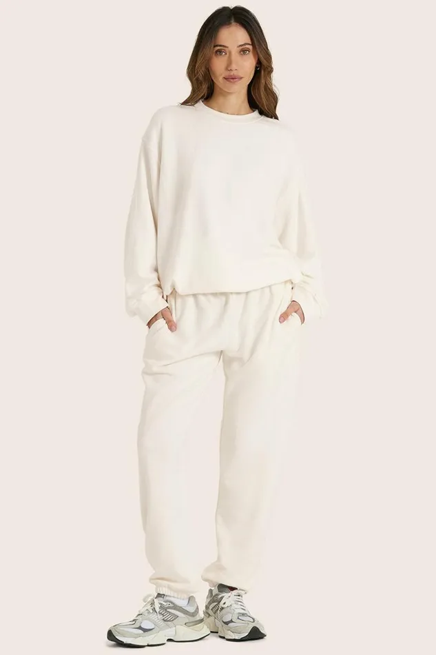 SET ACTIVE Tops LIGHTWEIGHT SWEATS CLASSIC CREWNECK 8211 BLANC 8211 Women