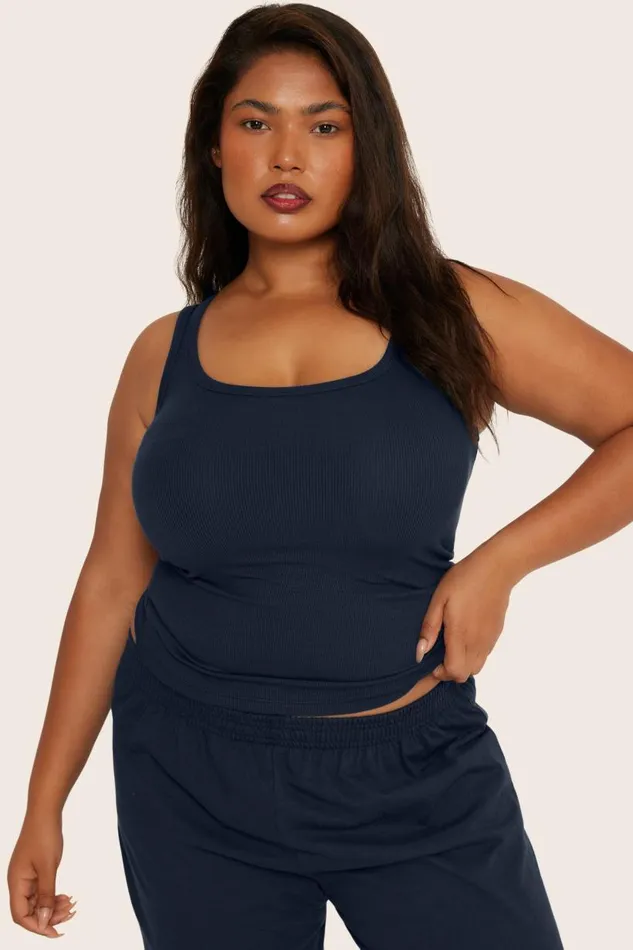 SET ACTIVE Tops Tanks Tees RIBBED MODAL BODY TANK 8211 OXFORD 8211 Women