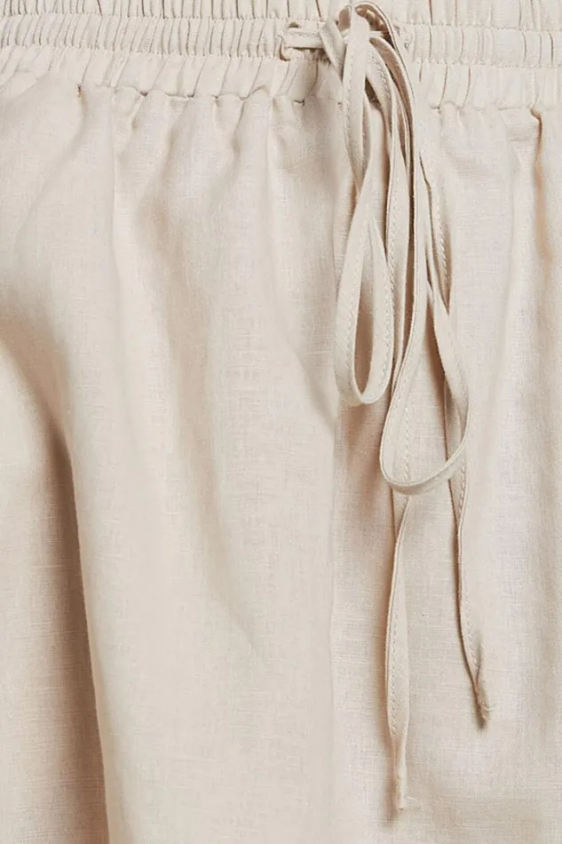 Sharai Mini Skirt 8211 Linen Look High Waisted Drawstring Skirt In Oatmeal Women Showpo Skirts