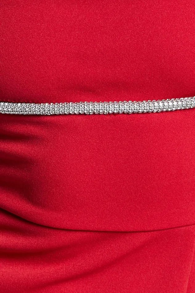 Sharley Midi Dress 8211 Diamante Detail Pencil Dress In Red Women Showpo Curve Clothes