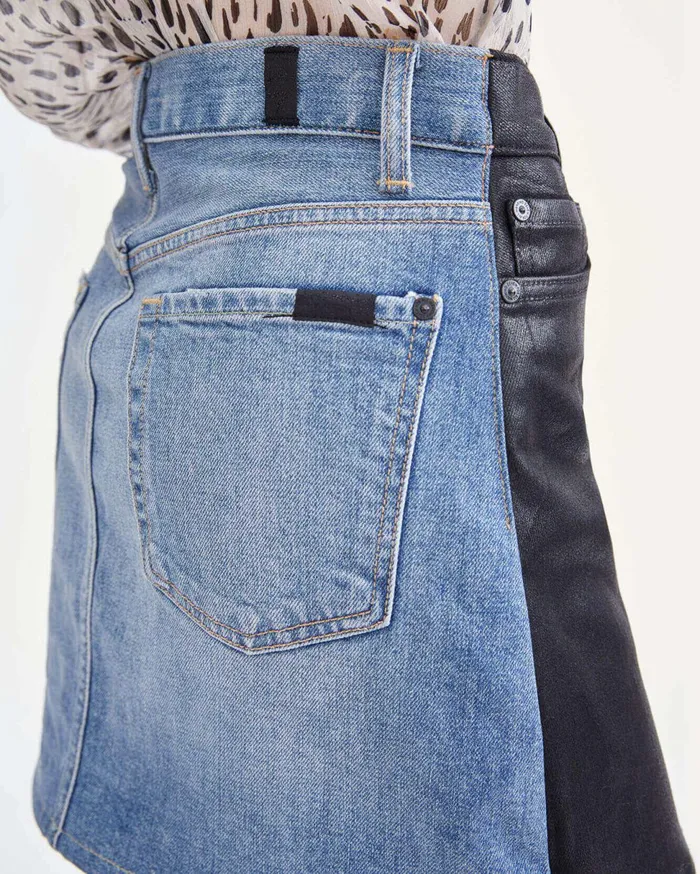 Shorts and Skirts Women 7 For All Mankind Coated 5050 Denim Miniskirt In Black Black