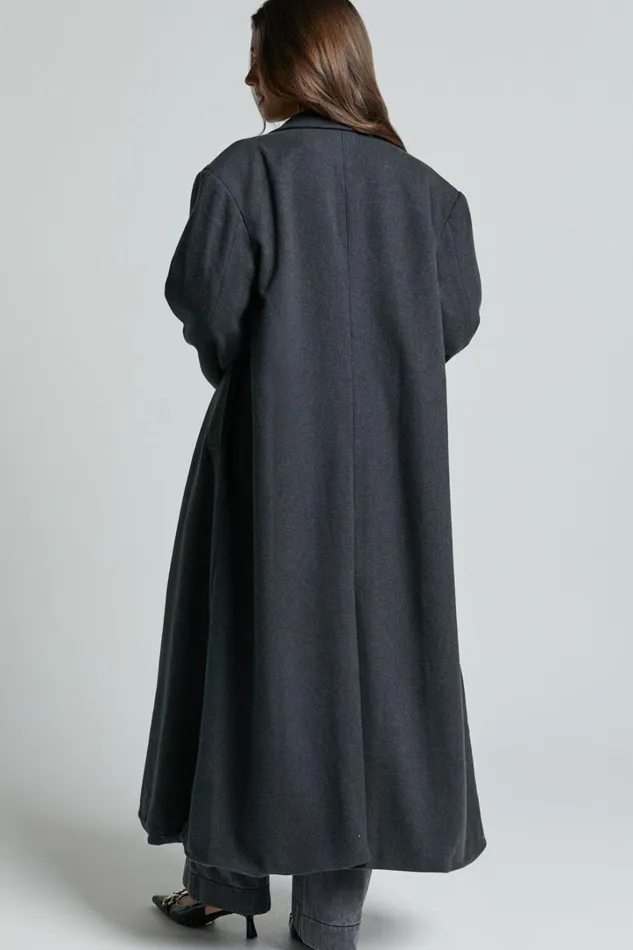Silvena Coat 8211 Oversized Longline Tailored Coat In Slate Grey Women Showpo Jackets and Coats
