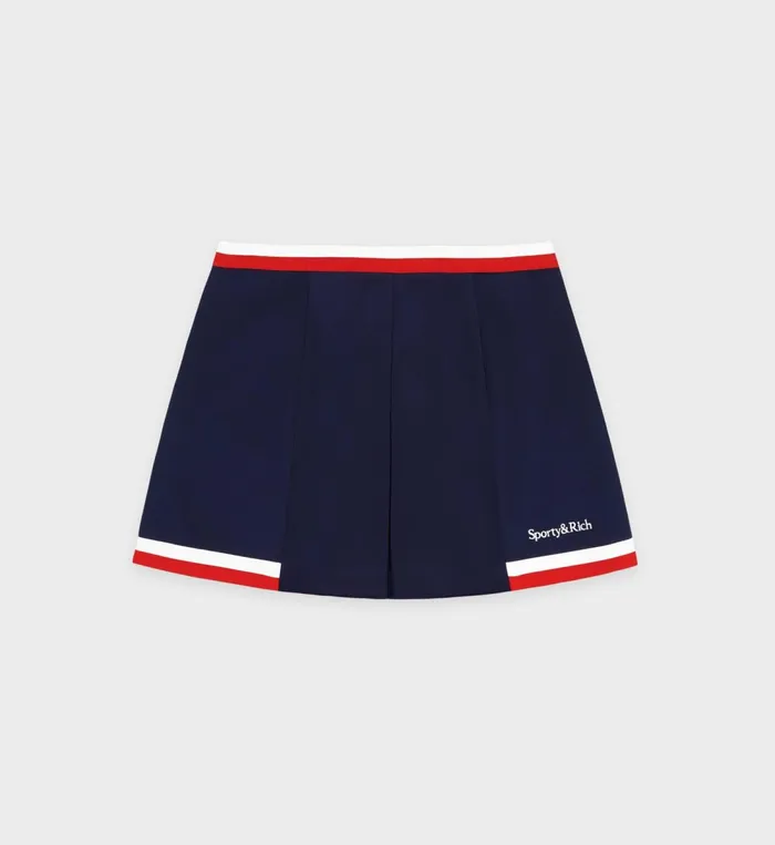 Skirts and Dresses Women Sporty and Rich Serif Logo Mila Skirt 8211 NavyWhiteRed