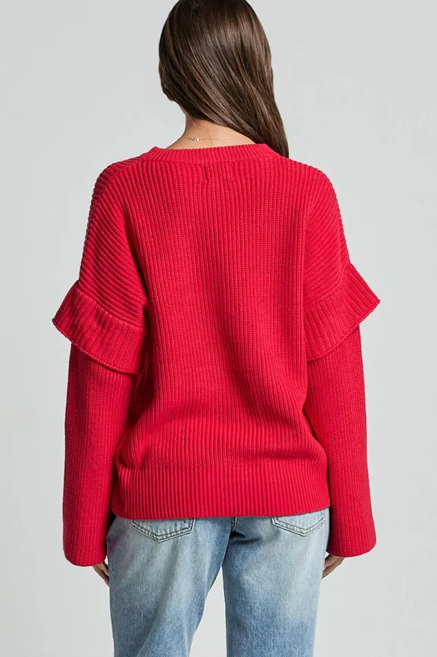 SNDYS The Label 8211 Marabella Knit Jumper In Cherry Women Showpo Sweaters and Cardigans