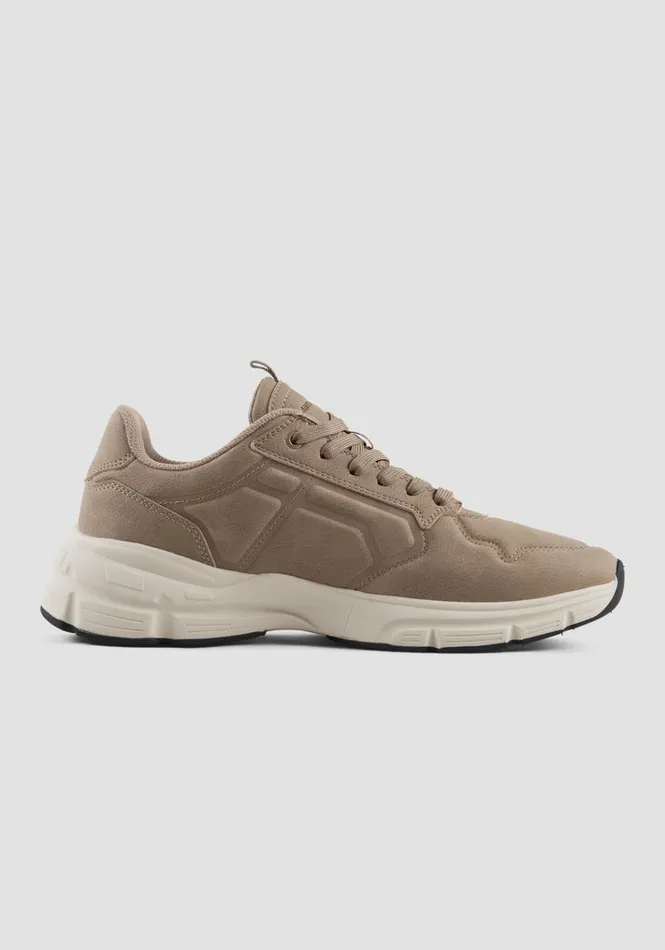 Sneakers Men Antony Morato Maui Running Sneakers In NubuckEffect Fabric Beige