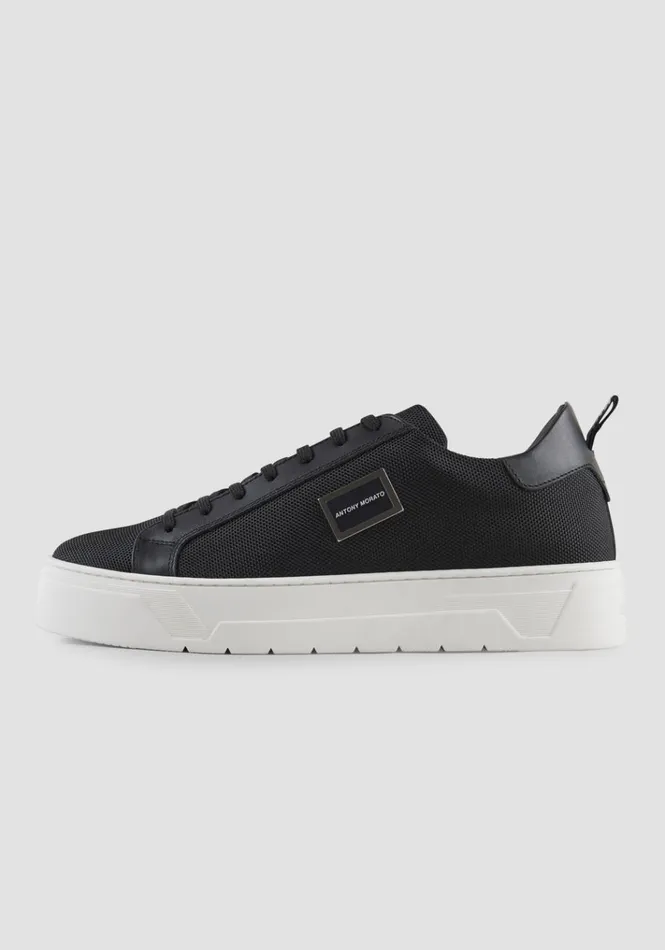 Sneakers Men Antony Morato Metal Bold Sneaker In Nylon And Leather Black Sneakers Men Antony Morato Metal Bold Sneaker In Nylon And Leather Black