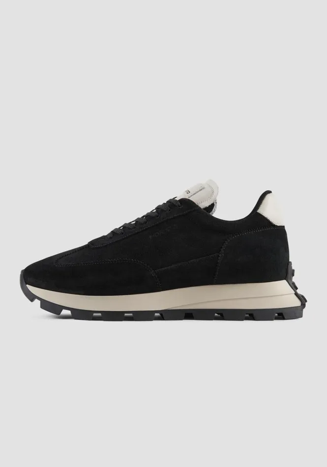 Sneakers Men Antony Morato Rhino Running Sneakers In Suede Black