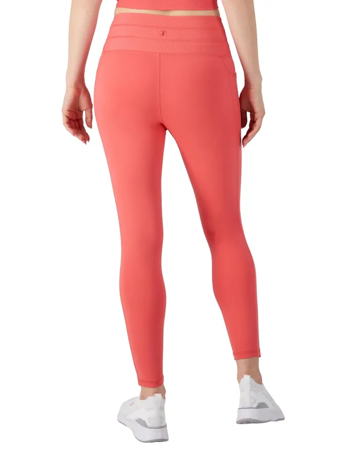 Soft Touch Drawcord Leggings Anti Odor C Logo 25034 High Tide Coral Women Champion Leggings