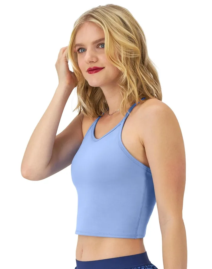 Soft Touch Longline Cami Shelf Bra C Logo Plaster Blue Women Champion Sports Bras and Bralettes