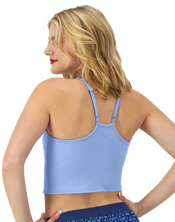 Soft Touch Longline Cami Shelf Bra C Logo Plaster Blue Women Champion Sports Bras and Bralettes
