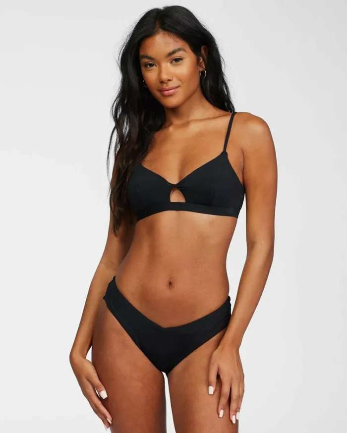 Sol Searcher Twist Bikini Top Black Pebble Women Billabong Bikinis