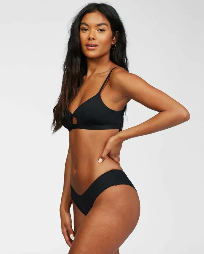 Sol Searcher Twist Bikini Top Black Pebble Women Billabong Bikinis