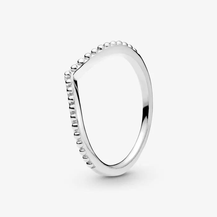 Stackable Rings Women Pandora Beaded Wishbone Ring