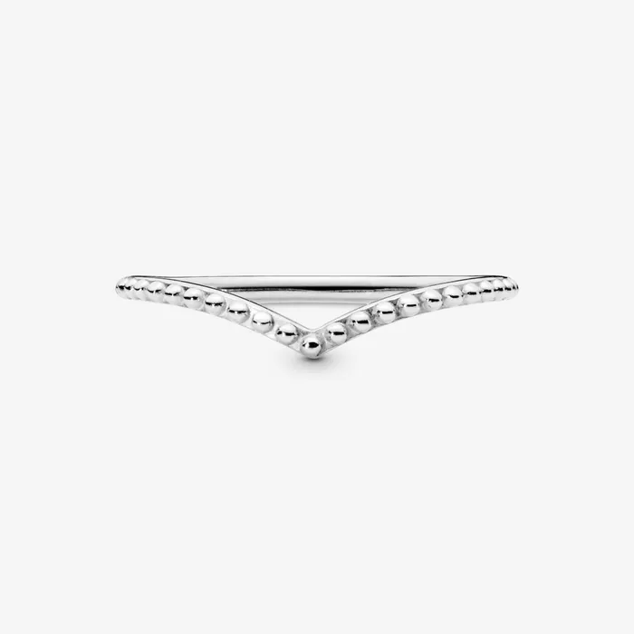 Stackable Rings Women Pandora Beaded Wishbone Ring