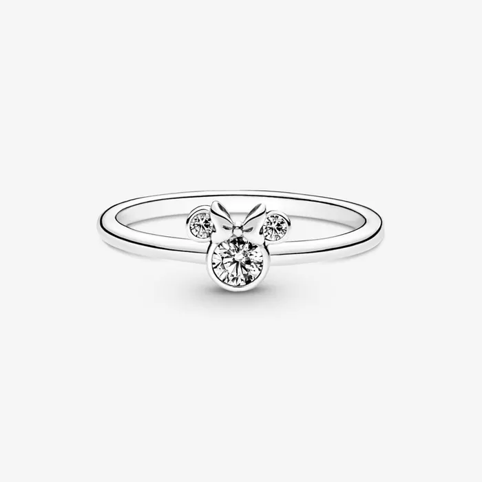 Stackable Rings Women Pandora Disney Minnie Mouse Sparkling Head Ring