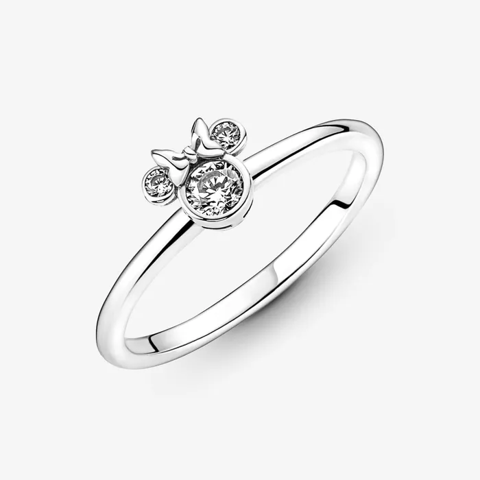 Stackable Rings Women Pandora Disney Minnie Mouse Sparkling Head Ring
