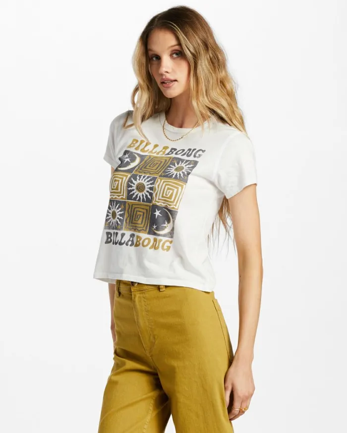 Stoked All Day TShirt Salt Crystal Women Billabong Graphic Tees and Tanks